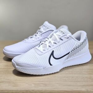 Nike Court Air Zoom Vapor Pro 2 HC Men's Tennis Shoes 12 White Black DR6191-101